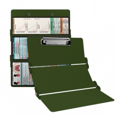 WhiteCoat Clipboard® Trifold - Army Green Respiratory Therapy Edition